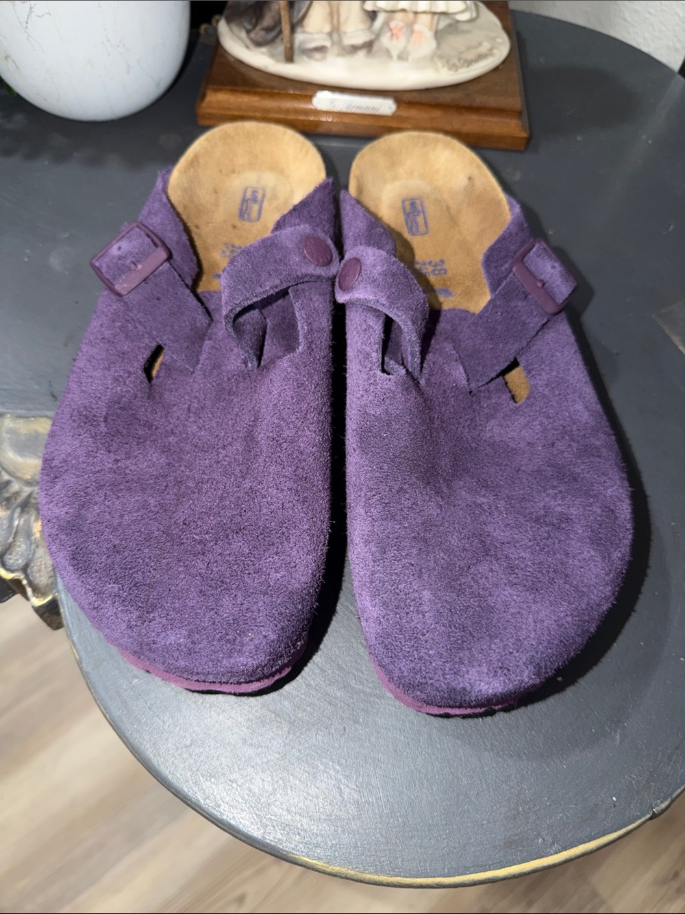 Birkenstock Purple Suede Slip-On Clogs